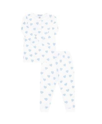 Girls' Blue Heart Print Pajamas - Little Kid by NELLAPIMA