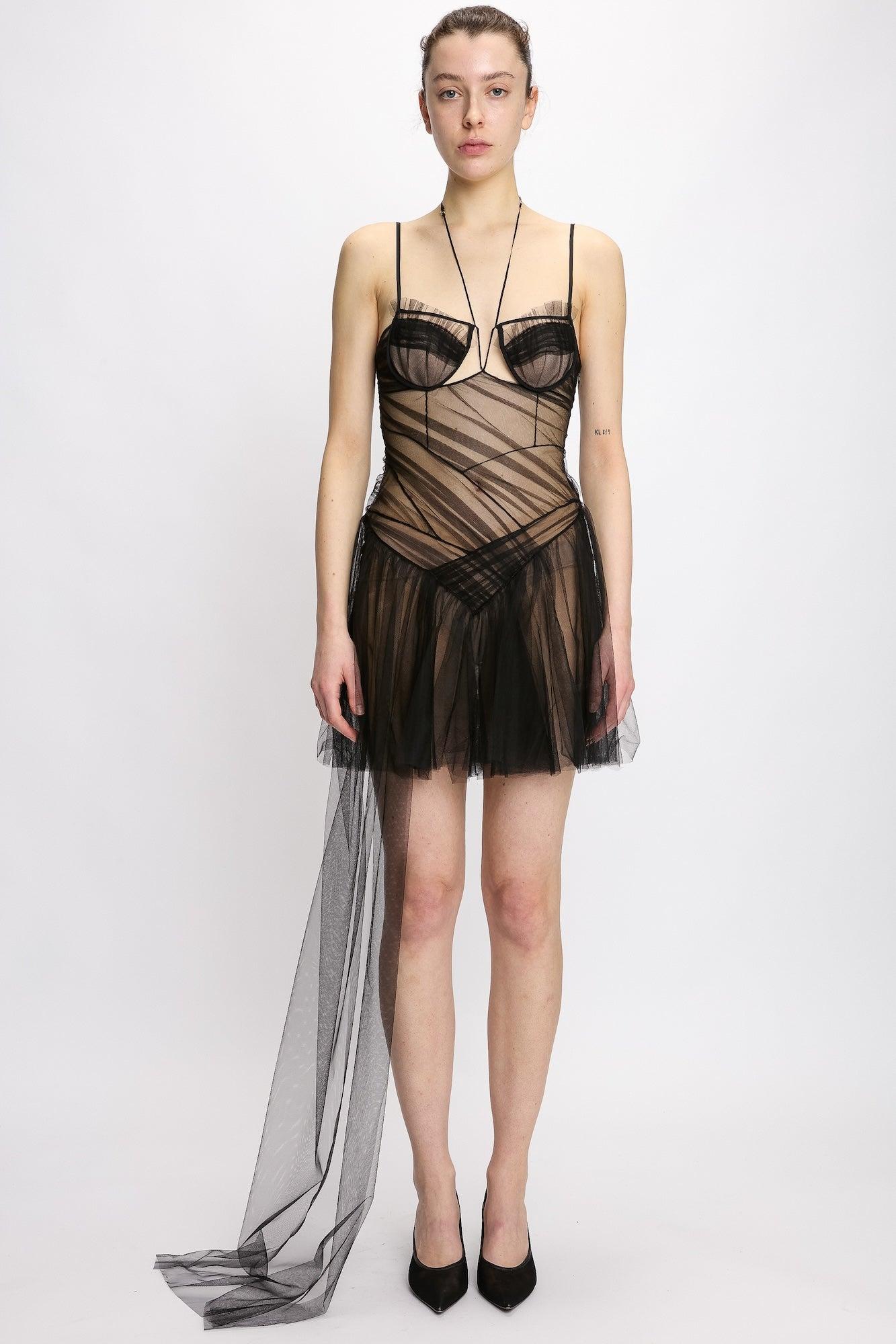 ASYMMETRIC DRAPED BRA DRESS by NENSI DOJAKA