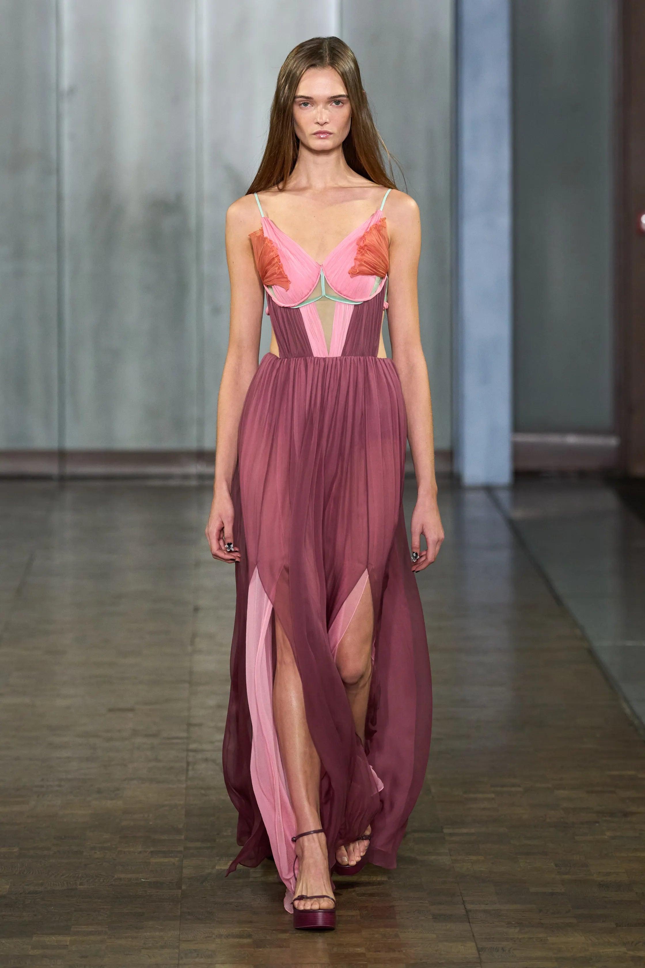 DAHLIA SILK CORSET GOWN by NENSI DOJAKA