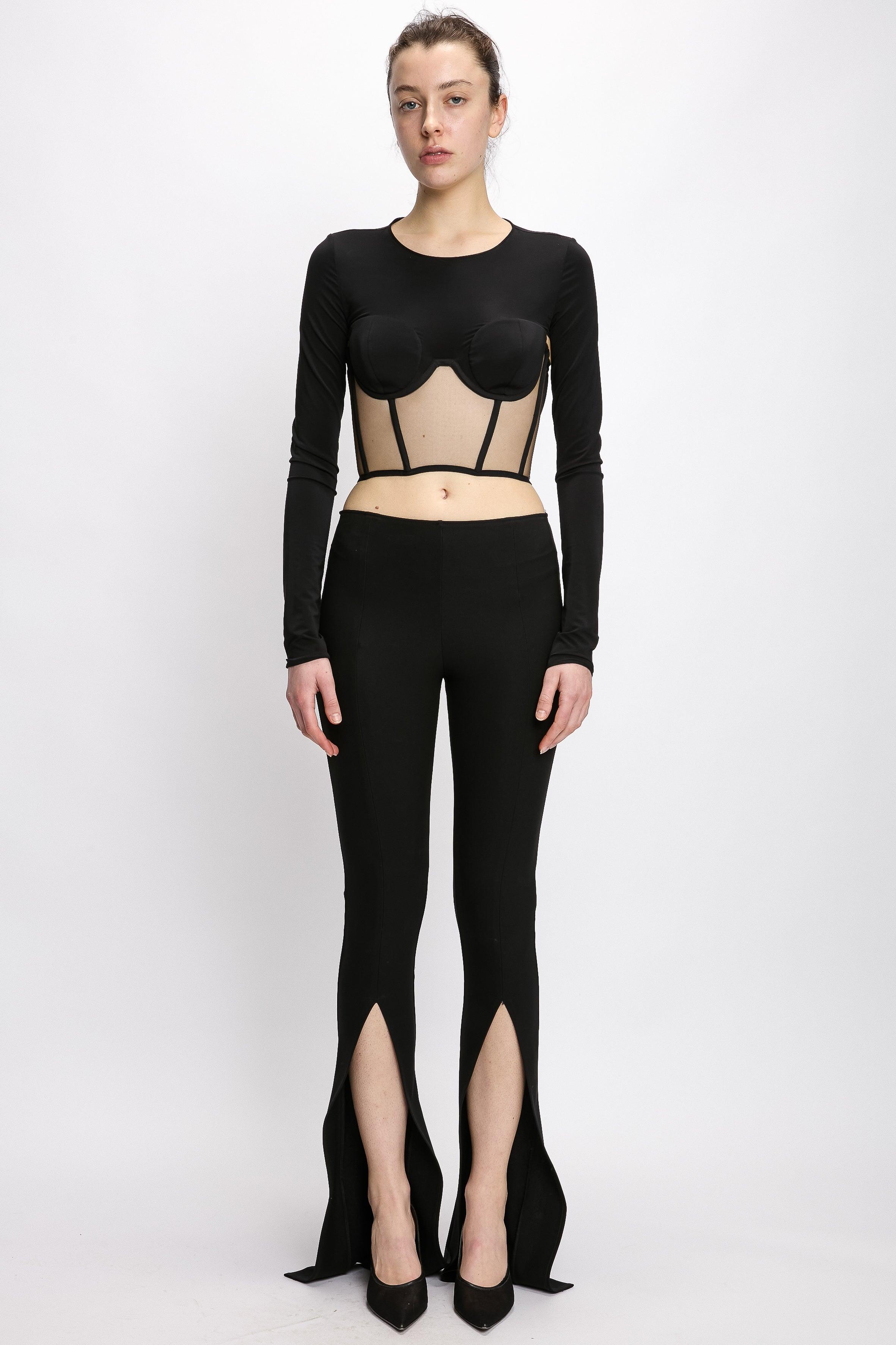 FITTED TROUSERS WITH FRONT SPLIT by NENSI DOJAKA