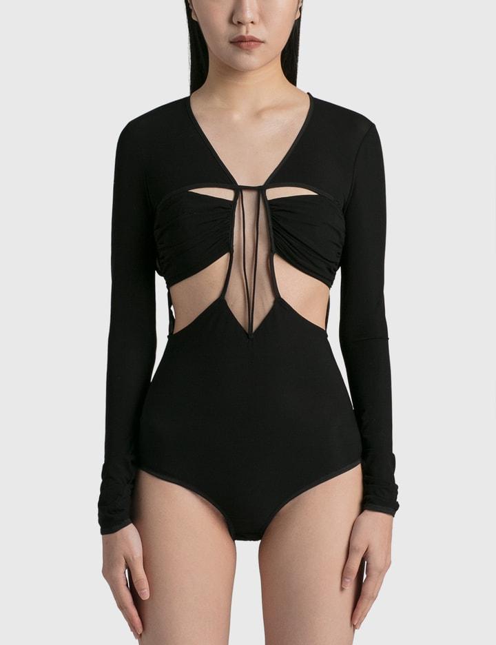 Gathered Bra Longleeve Bodysuit by NENSI DOJAKA
