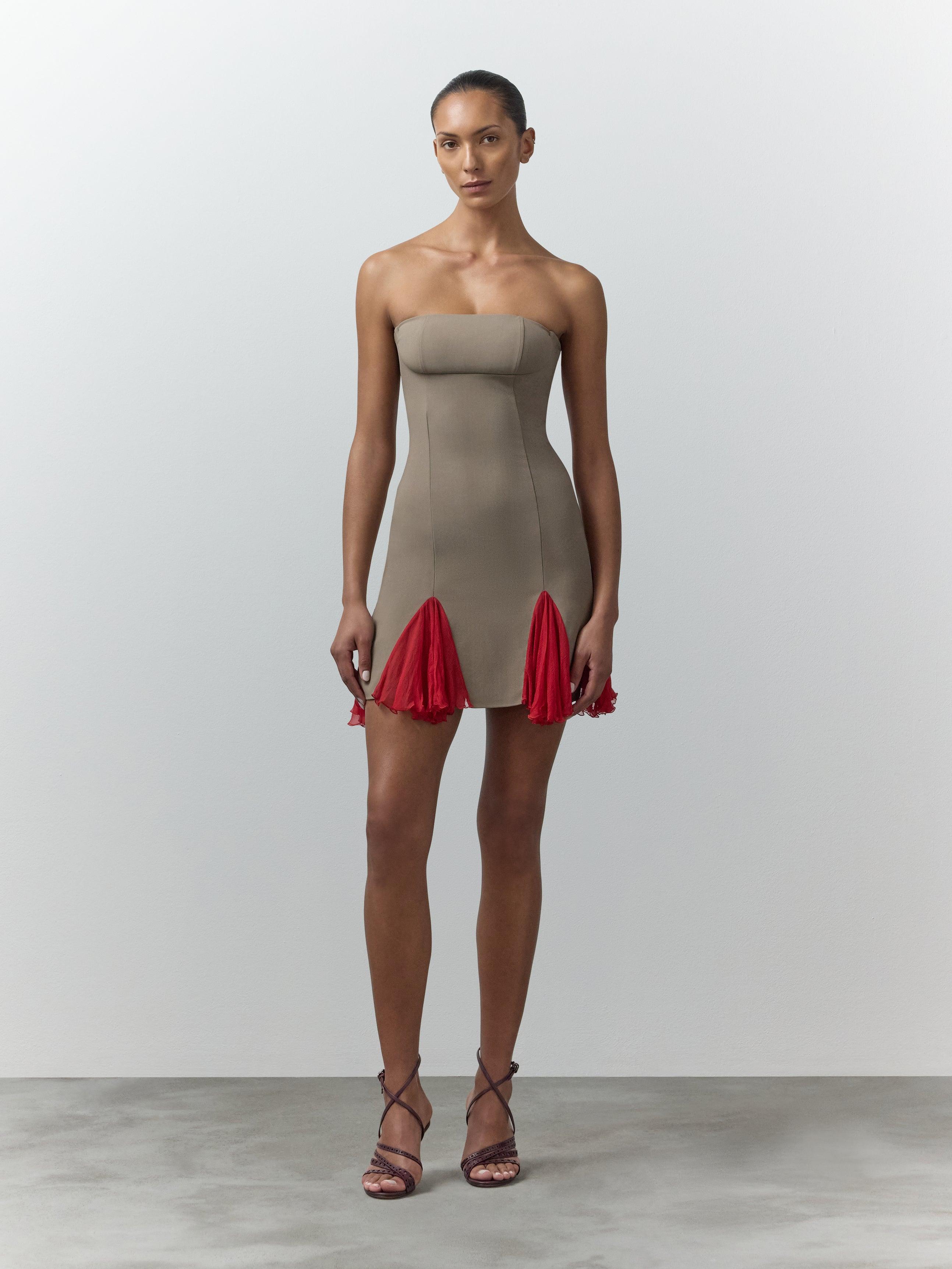 Gisele Mini Dress With Godets by NENSI DOJAKA
