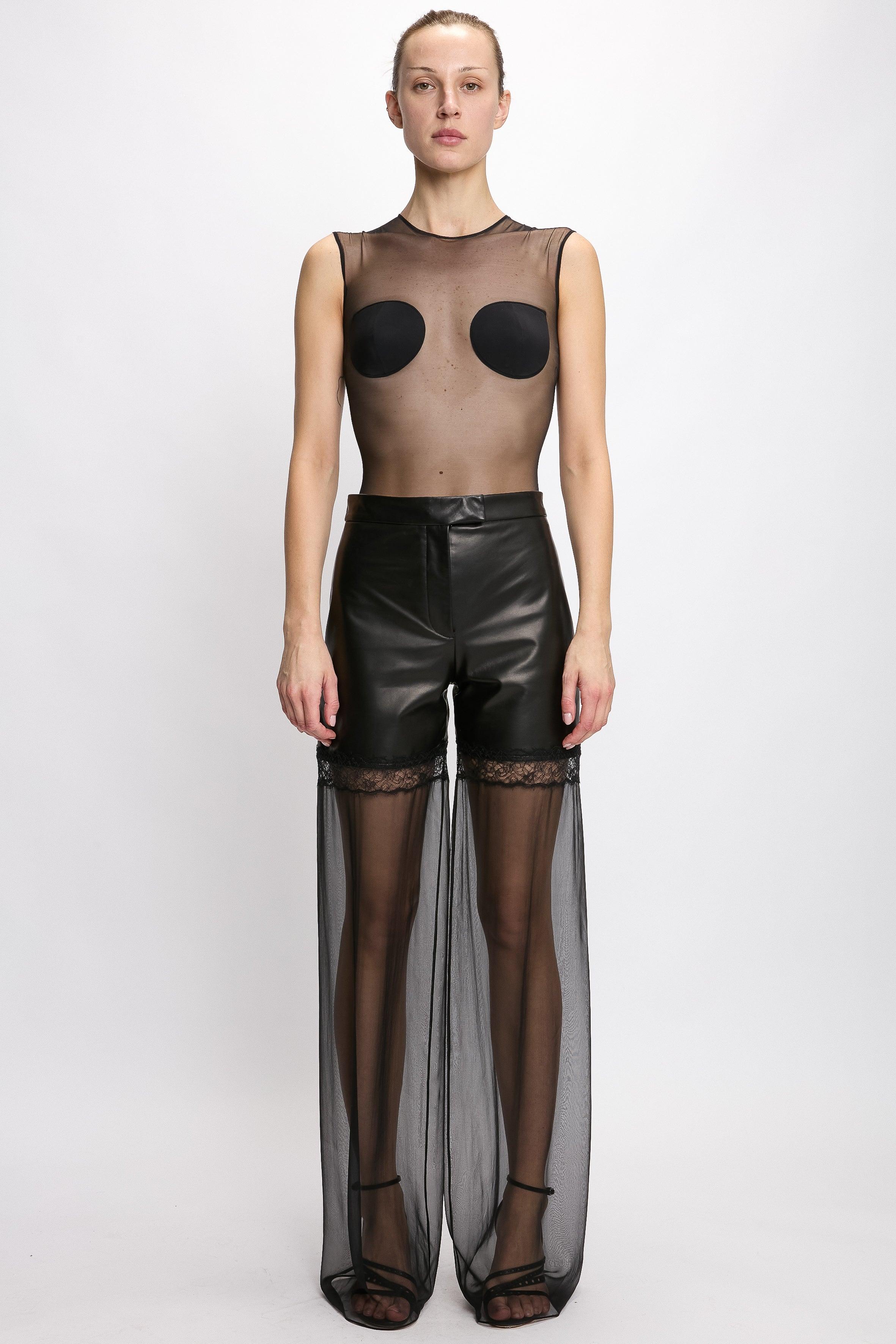 HYBRID LEATHER TROUSERS by NENSI DOJAKA