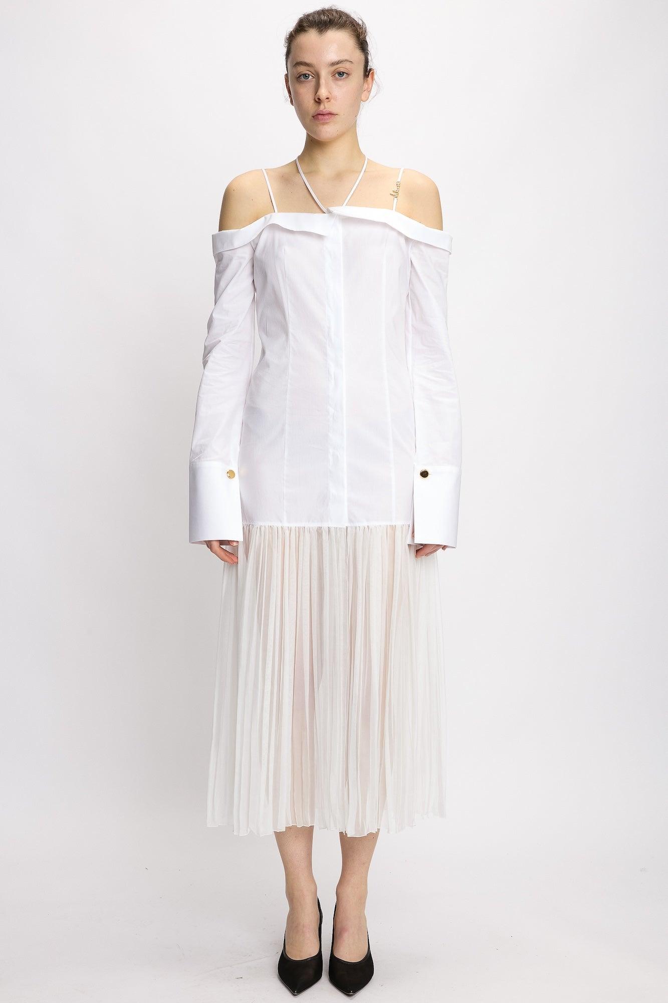 OFF-SHOULDER HYBRID SHIRT DRESS by NENSI DOJAKA