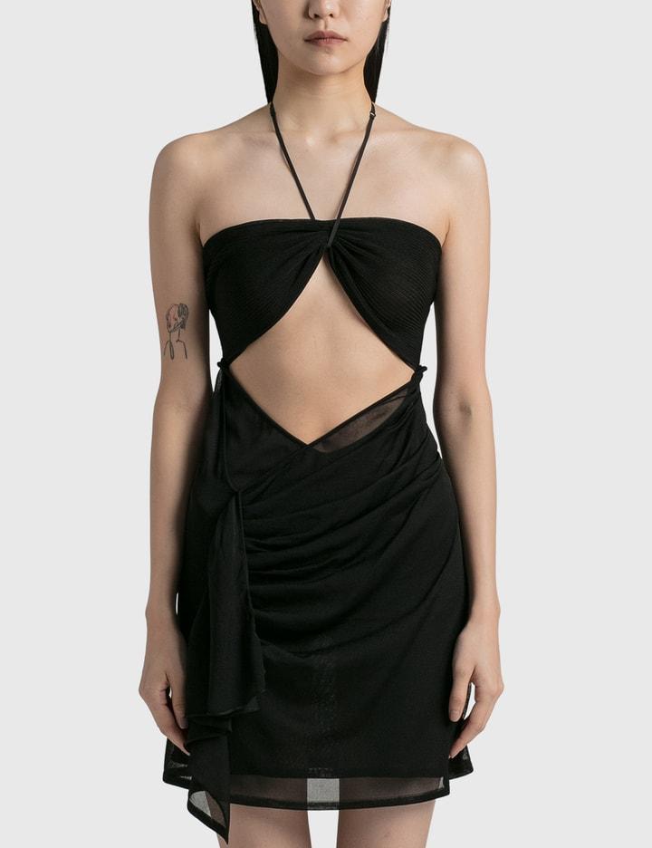 Ribbed Knit Cut-Out Mini Dress by NENSI DOJAKA