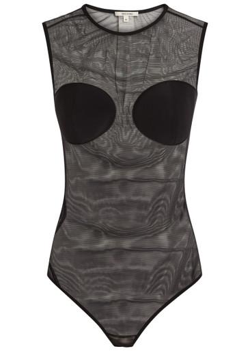 Sheer stretch-tulle bodysuit by NENSI DOJAKA