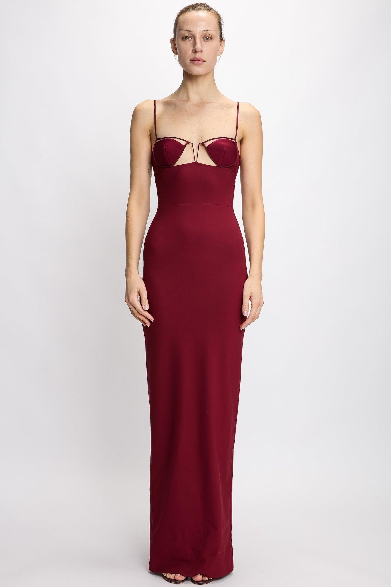 V-WIRE BRA MAXI DRESS by NENSI DOJAKA