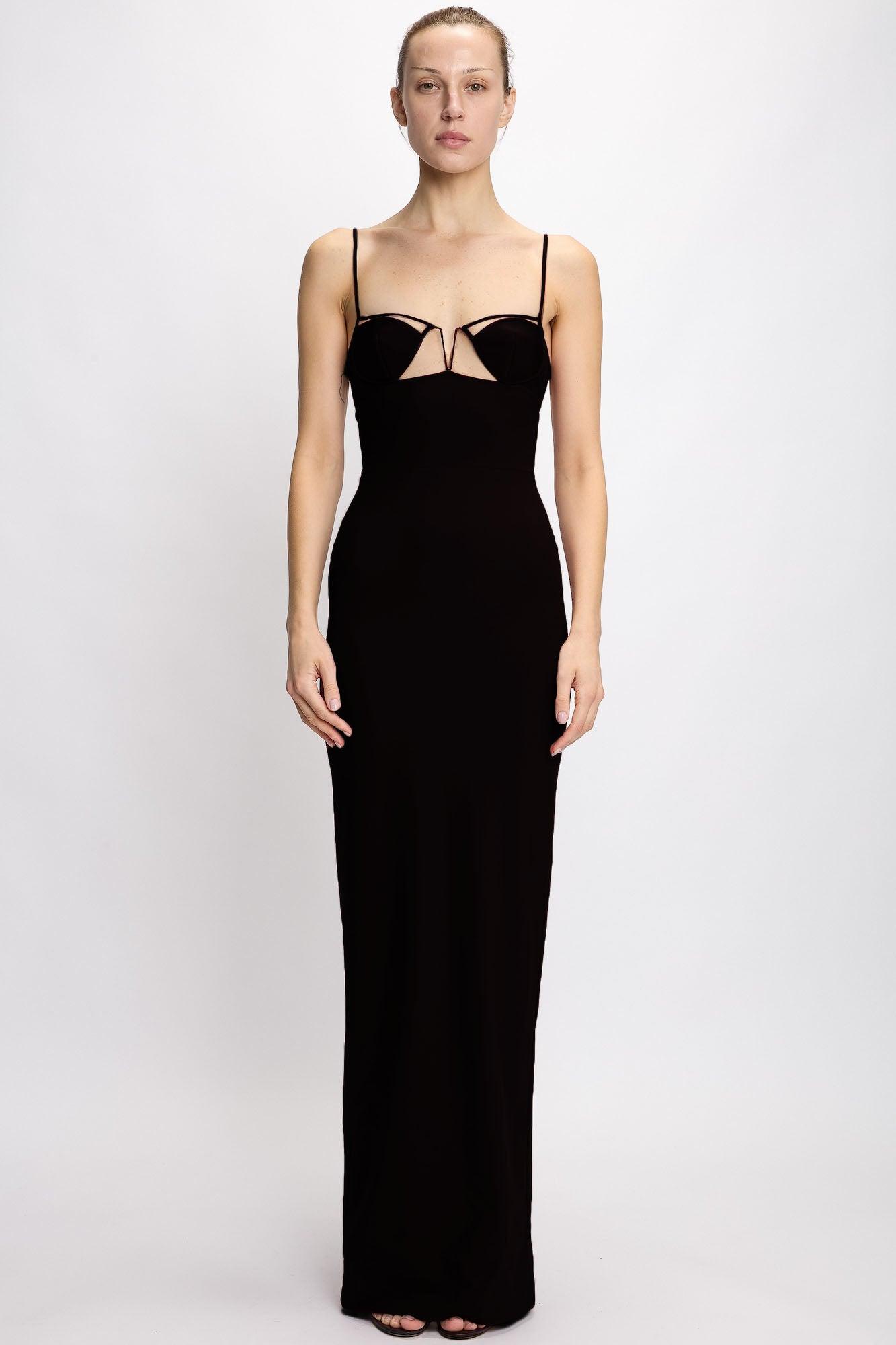 V-WIRE BRA MAXI DRESS by NENSI DOJAKA