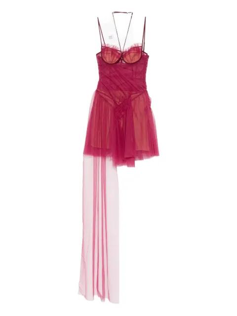 asymmetric draped mini dress by NENSI DOJAKA