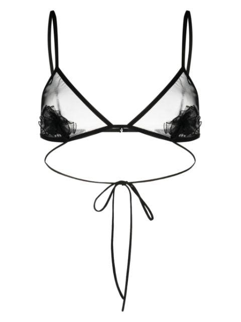 flower-appliqué triangle bra by NENSI DOJAKA