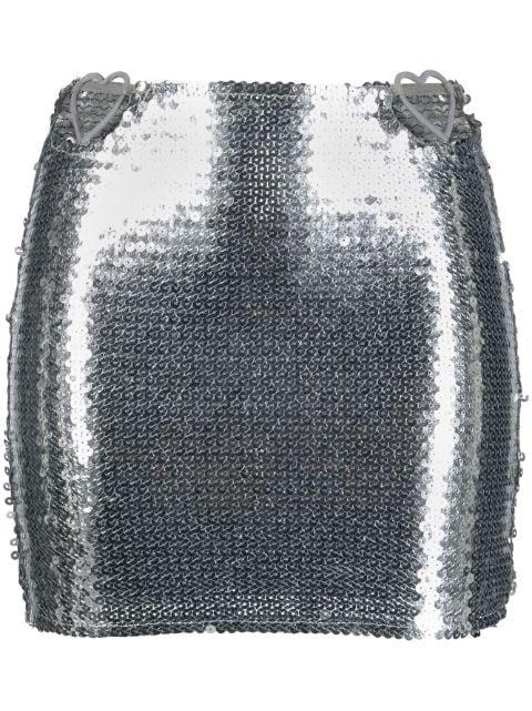 heart cut-out sequinned miniskirt by NENSI DOJAKA