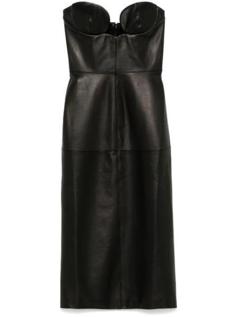 leather midi dress by NENSI DOJAKA