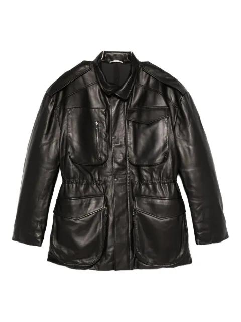leather puffer jacket by NENSI DOJAKA