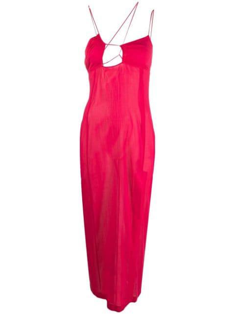 long asymmetric-neck dress by NENSI DOJAKA