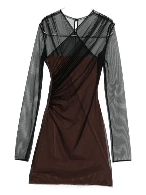 long-sleeve semi sheer dress by NENSI DOJAKA