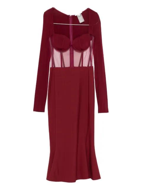 mesh-panel midi dress by NENSI DOJAKA