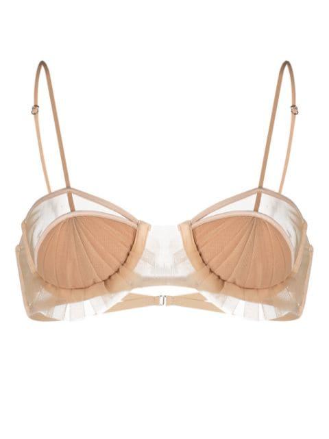 panelled semi-sheer bra by NENSI DOJAKA