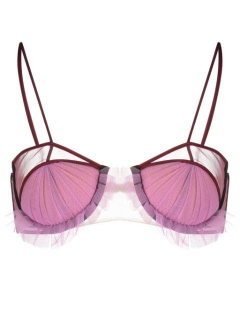 panelled semi-sheer bra by NENSI DOJAKA