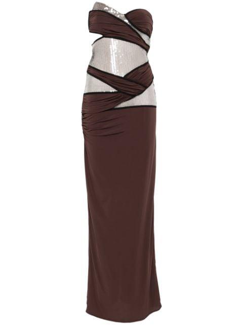 sequin-embellished maxi dress by NENSI DOJAKA