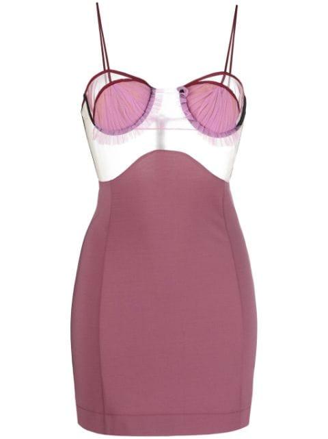sheer-panelling bustier minidress by NENSI DOJAKA