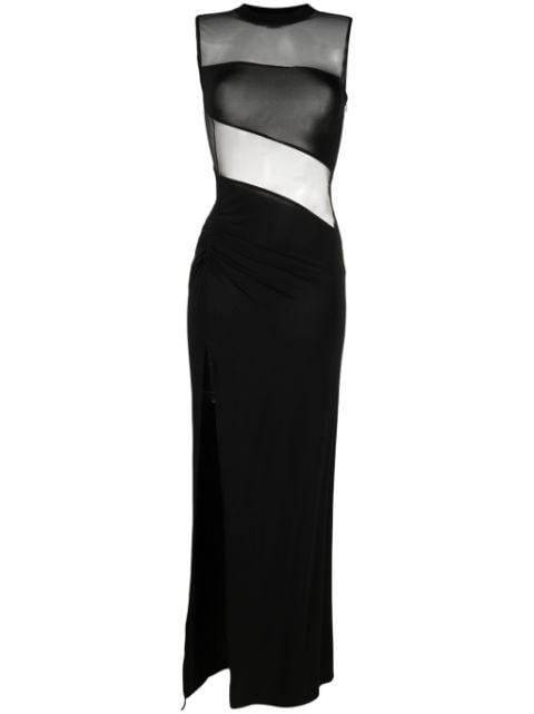 sheer-panelling floor-length gown by NENSI DOJAKA