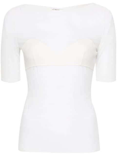 triangle-bra jersey T-shirt by NENSI DOJAKA