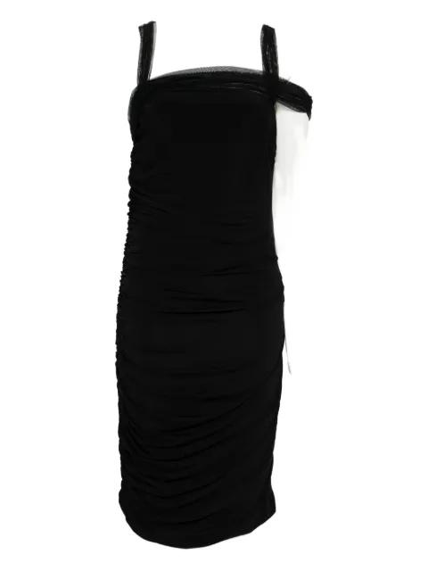 tulle-detail ruched midi dress by NENSI DOJAKA