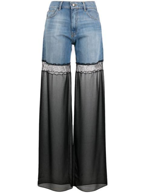 tulle-panel straight-leg jeans by NENSI DOJAKA