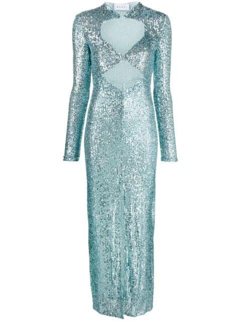 sequin-embellished cut-out dress by NERVI