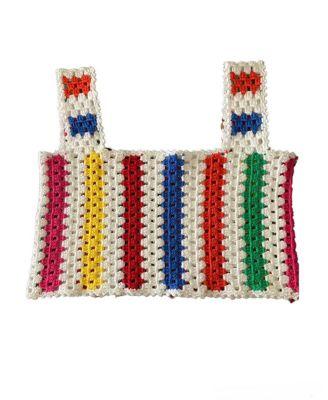 Rainbow Crochet Crop Top - Big Kid by NESSI BYRD