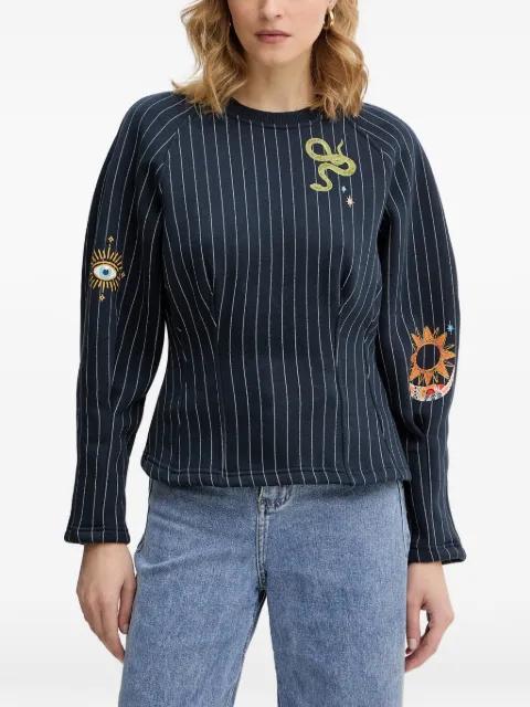 Barrel striped embellished sweatshirt by NEVER FULLY DRESSED