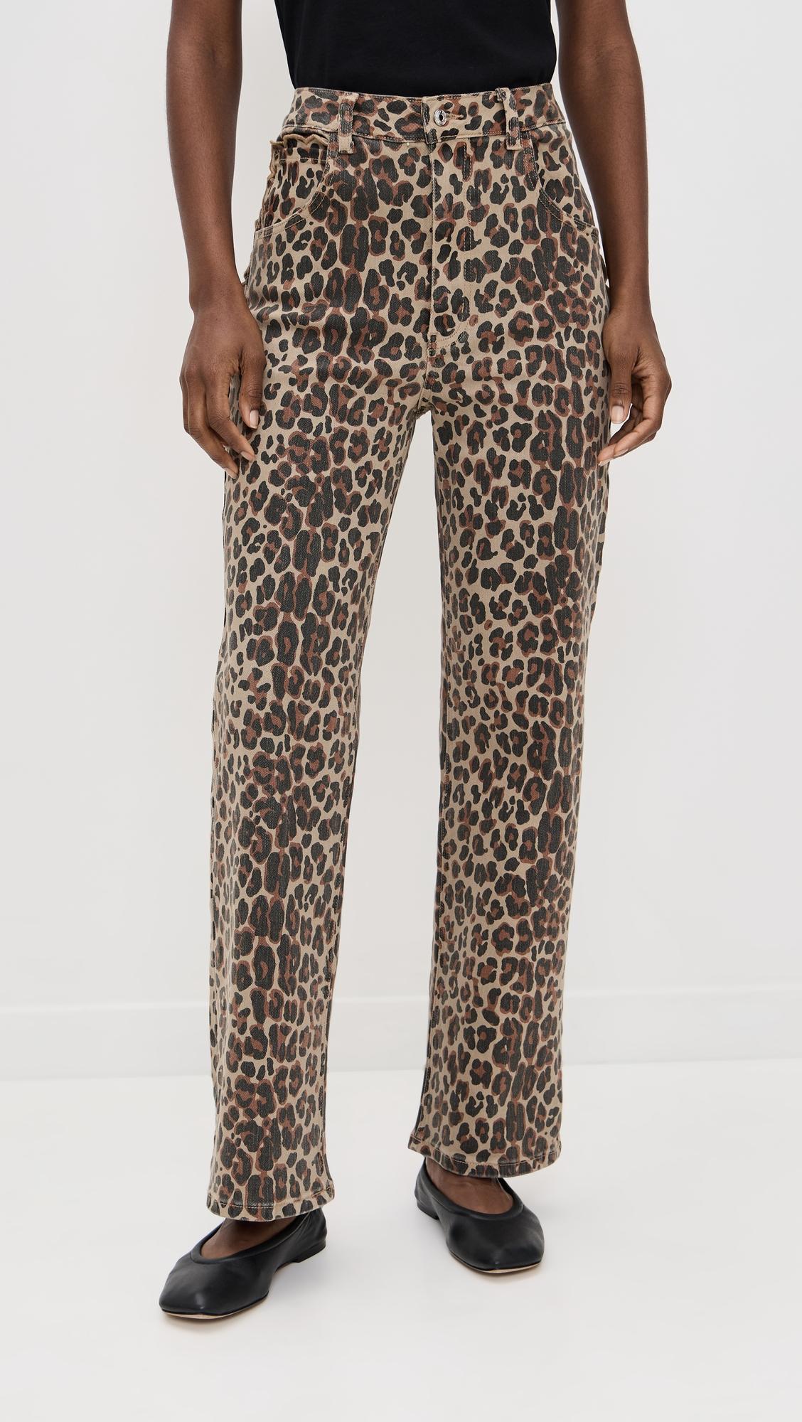 Leopard Lucia Scallop Detail Jeans by NEVER FULLY DRESSED