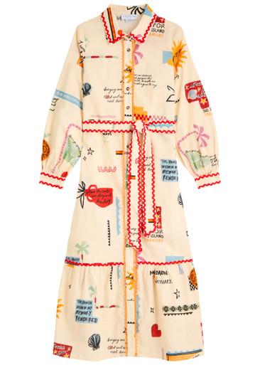 Poema cotton-blend maxi shirt dress by NEVER FULLY DRESSED