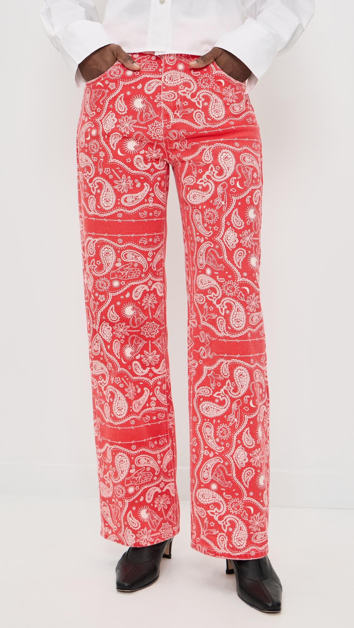 Red Bandana Jeans by NEVER FULLY DRESSED