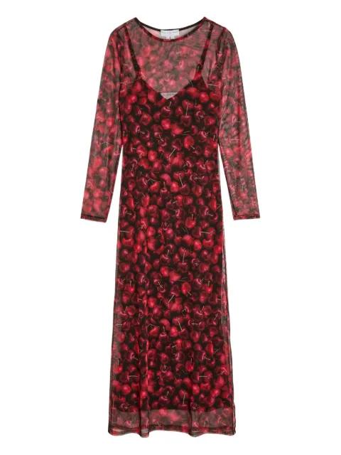 Soho cherry-print midi dress by NEVER FULLY DRESSED