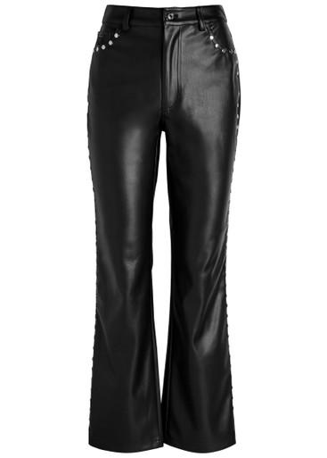 Stud-embellished faux leather trousers by NEVER FULLY DRESSED