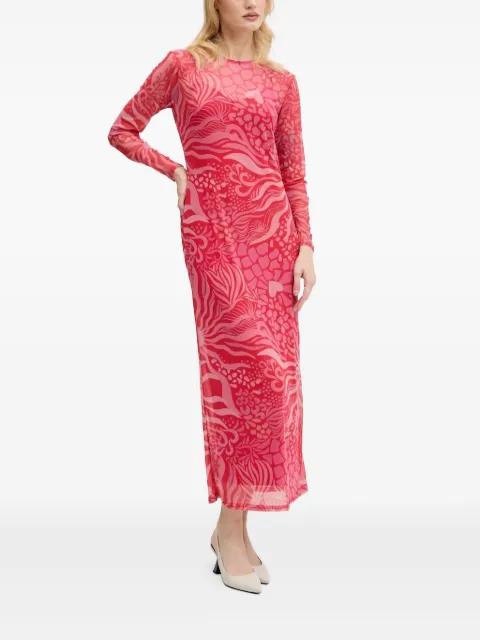 abstract-print mesh dress by NEVER FULLY DRESSED