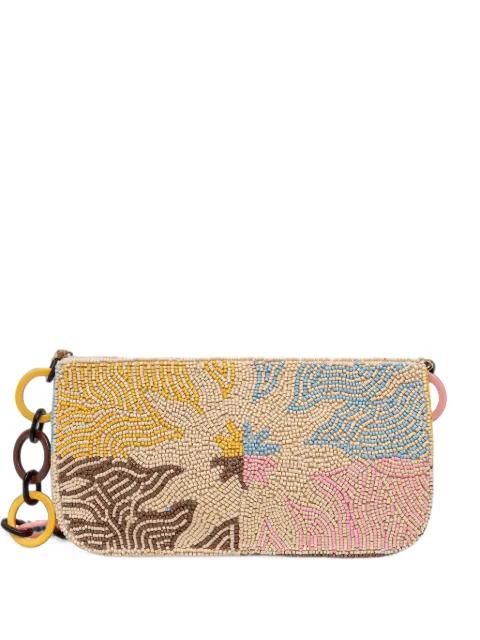 bead-embellished chain-link clutch by NEVER FULLY DRESSED