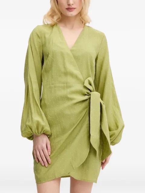 embellished mini wrap dress by NEVER FULLY DRESSED