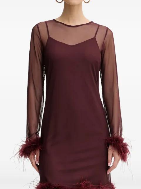 feather-trim mini dress by NEVER FULLY DRESSED