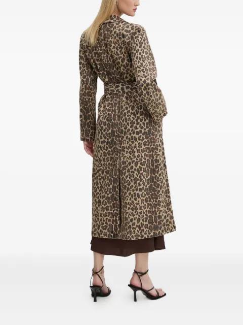 leopard-print belted coat by NEVER FULLY DRESSED