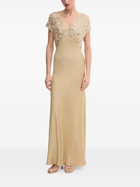 sequin V-neck maxi dress by NEVER FULLY DRESSED