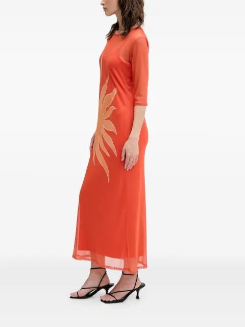 sun-print mesh maxi dress by NEVER FULLY DRESSED