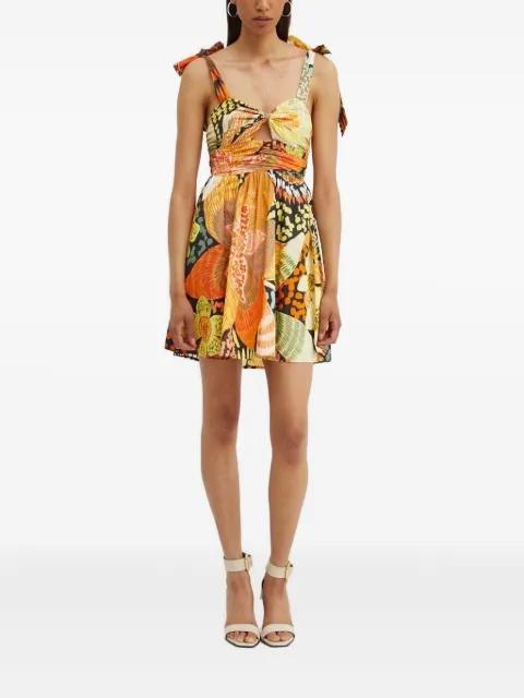tie-strap floral print mini dress by NEVER FULLY DRESSED