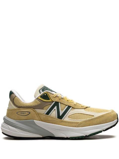 990 "Pale Yellow/Forest Green" sneakers by NEW BALANCE
