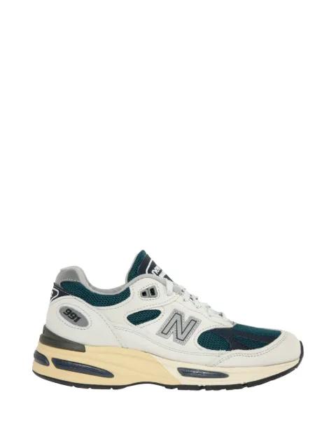 Made in UK 991v2 panelled leather sneakers by NEW BALANCE
