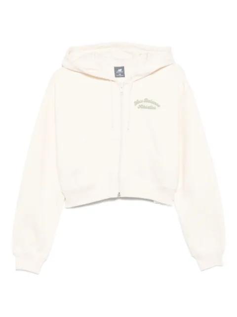 embroidered zip-up hoodie by NEW BALANCE