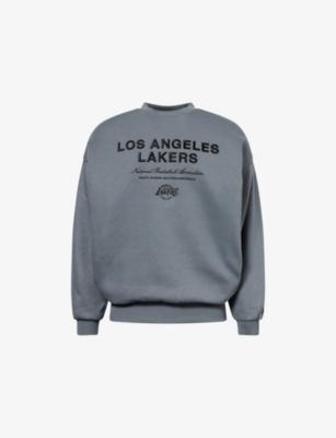 LA Lakers NBA Linear Crew Neck Cotton-Jersey Sweatshirt by NEW ERA LA Lakers NBA Linear Crew Neck Cotton-Jersey Sweatshirt by NEW ERA
