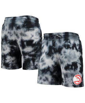Men's Black Atlanta Hawks Fleece Tie-Dye Shorts by NEW ERA