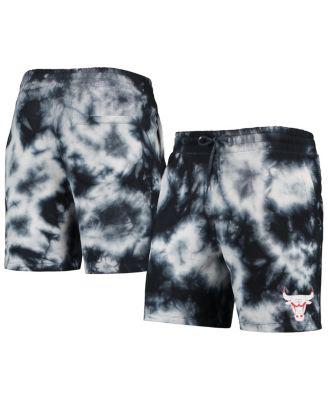 Men's Black Chicago Bulls Fleece Tie-Dye Shorts by NEW ERA